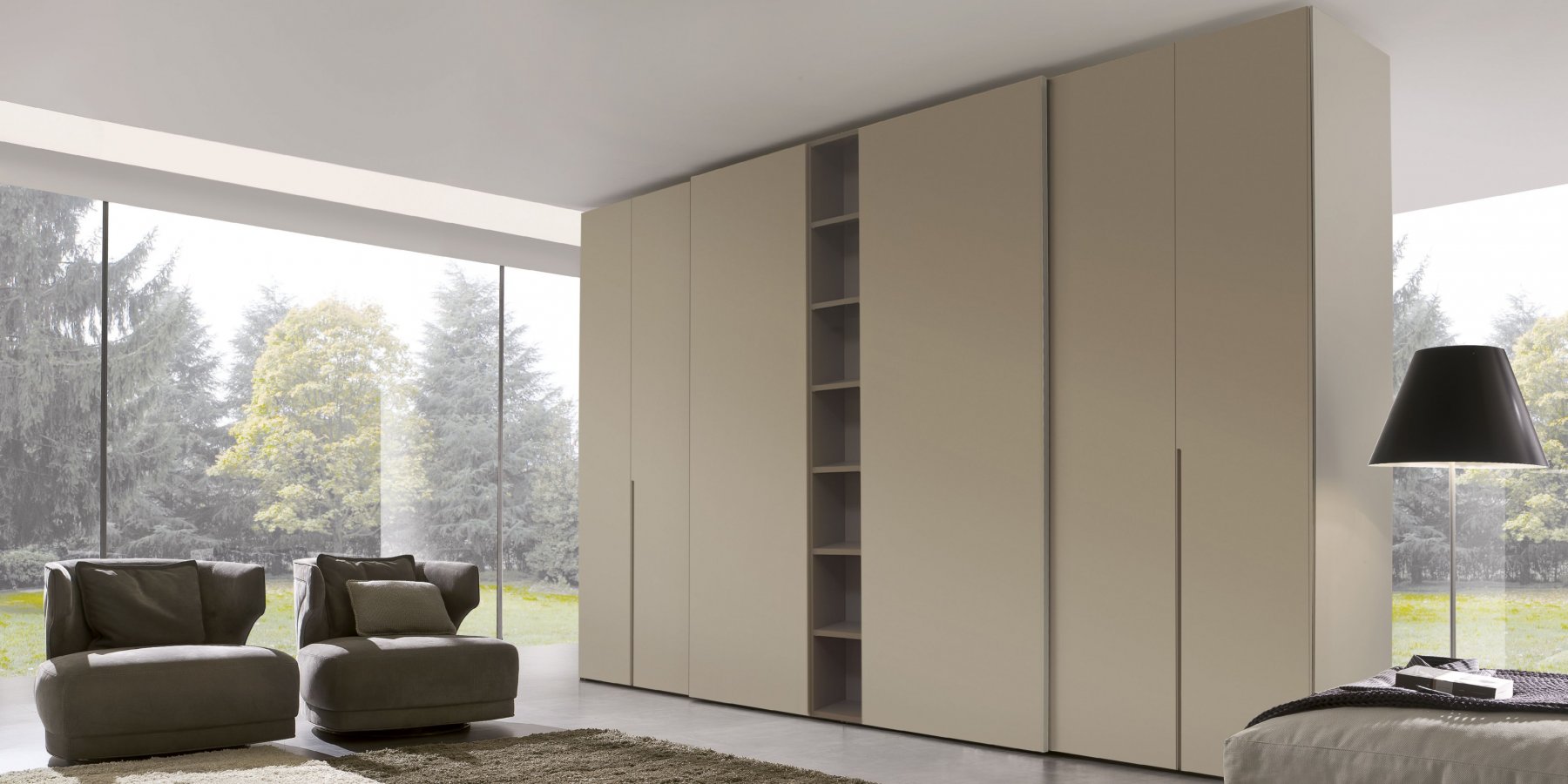 Hinged doors with Bookcase